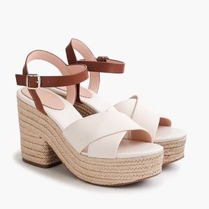 J. Crew Platform espadrilles in two-tone leather